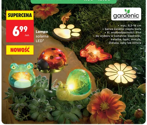 Lampa solarna LED Gardenic żaba wys. 8,5-16cm IP44 promocja w Biedronka