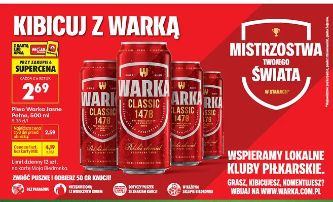 Piwo jasne pełne promocja w Biedronka