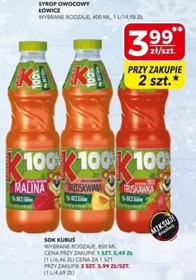 Sok Kubuś truskawka promocja w Top Market