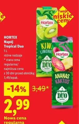Napój Tropical Duo Hortex promocja w Lidl