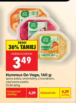 Hummus orientalny Go Vege promocja w Biedronka