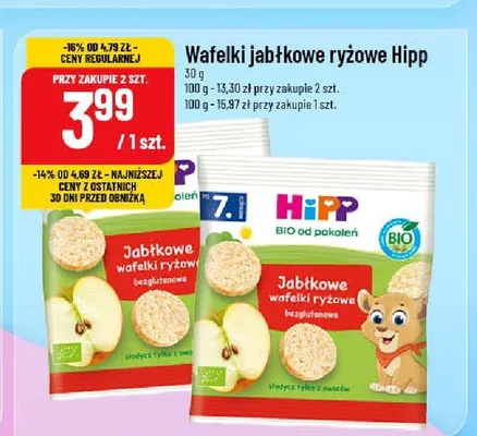 Wafelki ryżowe jabłkowe HiPP promocja w POLOmarket