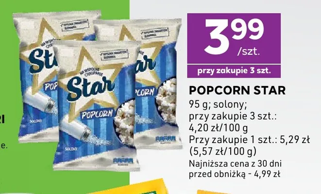 Popcorn solony Star promocja w Stokrotka