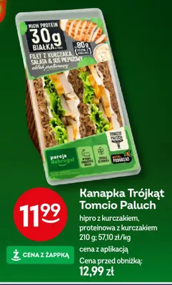Kanapka trójkąt Tomcio Paluch proteinowa z kurczakiem promocja w Żabka