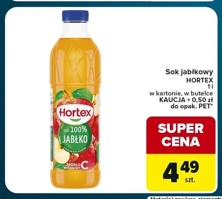Sok jabłkowy Hortex w butelce promocja w Globi