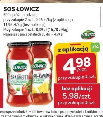Sos Łowicz Spaghetti promocja w Stokrotka