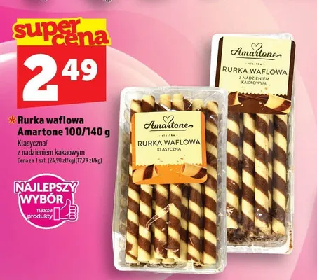 Rurka waflowa Amartone z nadzieniem kakaowym promocja w TOPAZ