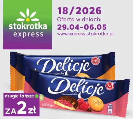 Ciastka Delicje Szampańskie promocja w Stokrotka