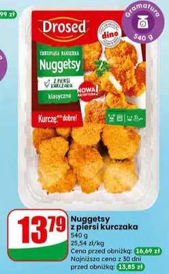 Nuggetsy z piersi kurczaka promocja w Dino