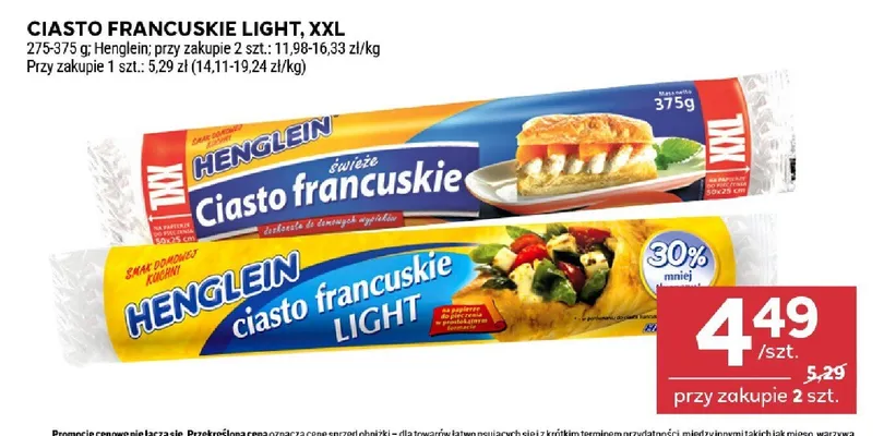 Ciasto francuskie XXL Henglein promocja w Stokrotka