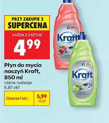 Płyn do mycia naczyń Kraft Zielone Jabłko 850ml promocja w Biedronka