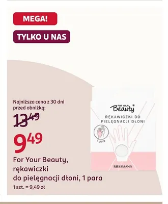 Rękawiczki do pielęgnacji dłoni For Your Beauty promocja w Rossmann