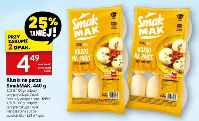 Kluski na parze SmakMak promocja w Twój Market