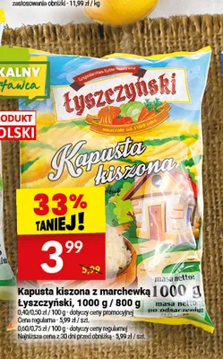 Kapusta kiszona z marchewką Łyszczyński promocja w Twój Market