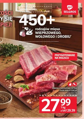 Żeberka wieprzowe extra paski mała porcja promocja w Selgros