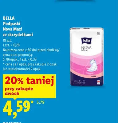 Podpaski Bella Nova Maxi ze skrzydełkami promocja w Lidl