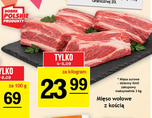 Mięso wołowe z kością promocja w Gram Market