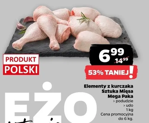 Elementy z kurczaka sztuka mięsa mega paka promocja w Netto