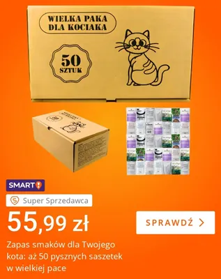 Karma dla kota w saszetkach Wielka Paka dla Kociaka promocja w Allegro