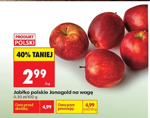 Jabłko polskie Jonagold na wagę promocja w Biedronka
