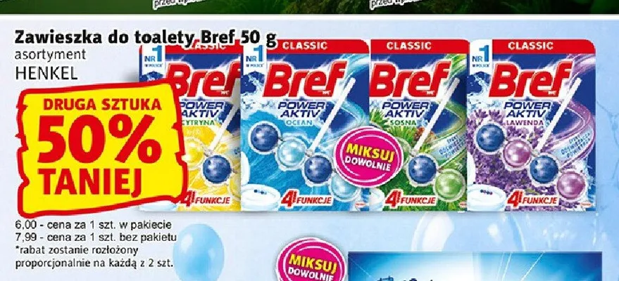 Zawieszka do toalety Bref promocja w Prim Market