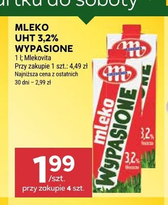 Mleko UHT 3,2% Wypasione promocja w Stokrotka