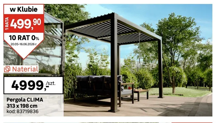 Pergola Naterial CLIMA 313x198cm promocja w Leroy Merlin