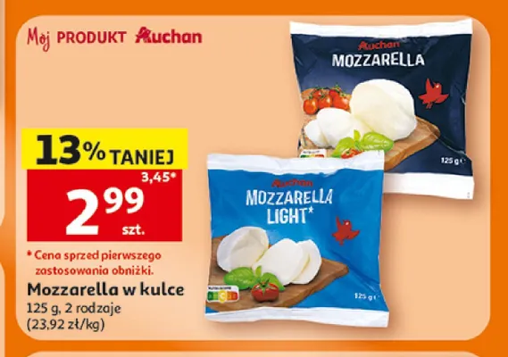 Ser Mozzarella w kulce Auchan promocja w Auchan
