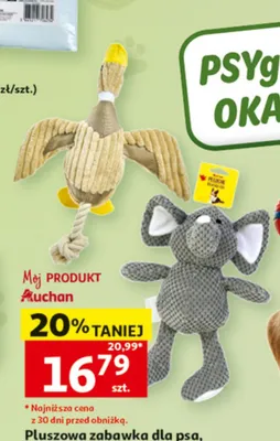 Pluszowa zabawka dla psa kaczka Auchan promocja w Auchan