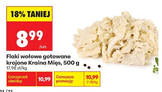 Flaki wołowe gotowane krojone Kraina Mięs promocja w Biedronka