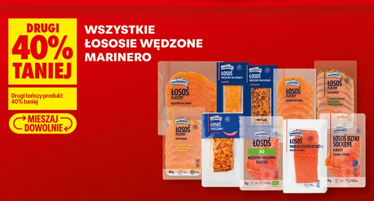 Łosoś wędzony na gorąco łagodny Marinero promocja w Biedronka