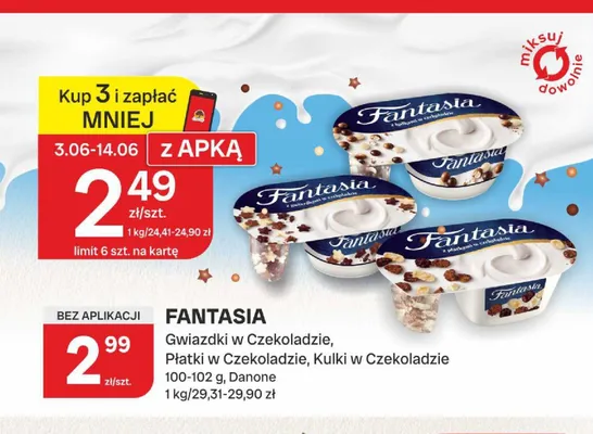 Jogurt Fantasia Kulki w Czekoladzie promocja w Chorten