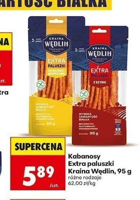 Kabanosy Extra Paluszki z szynki Kraina Wędlin promocja w Biedronka