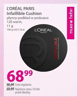 Podkład w poduszce Infaillible Cushion 120 warm promocja w Hebe