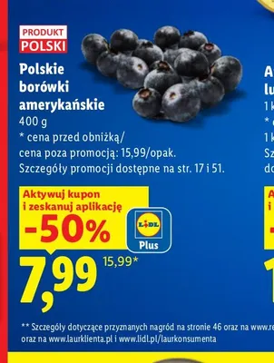 Borówki amerykańskie polskie promocja w Lidl