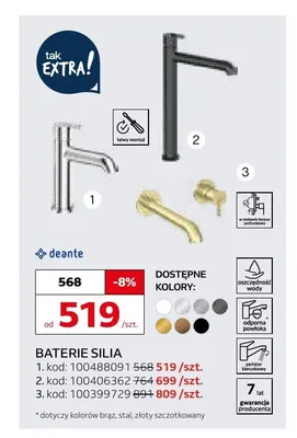 Bateria umywalkowa wysoka Deante Silia promocja w Komfort