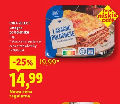 Lasagne po bolońsku Chef Select promocja w Lidl