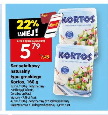 Ser sałatkowy naturalny typu greckiego Kortos promocja w Twój Market