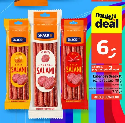 Kabanosy Salami Spicy Snack!t promocja w Dealz