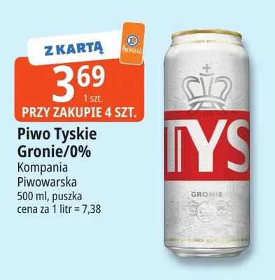 Piwo Tyskie Gronie promocja w Leclerc