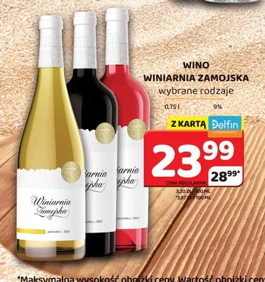 Wino owocowe Winiarnia Zamojska Wiśnia promocja w Delfin