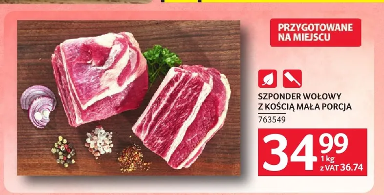 Szponder wołowy z kością mała porcja promocja w Selgros
