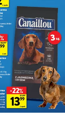 Sucha karma dla psów z jagnięciną i ryżem Canaillou promocja w Intermarche