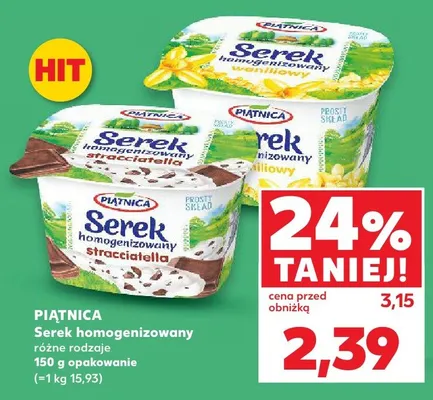 Serek homogenizowany różne rodzaje promocja w Kaufland