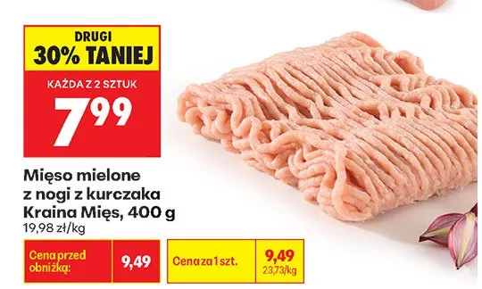 Mięso mielone z nogi z kurczaka Kraina Mięs promocja w Biedronka