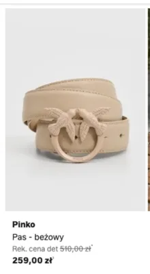 Pas Pinko beżowy promocja w Lounge by Zalando