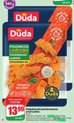 Polędwiczki panierowane z kurczaka łagodne Duda promocja w Dino