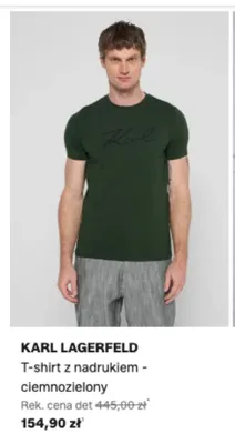T-shirt z nadrukiem Karl Lagerfeld ciemnozielony promocja w Lounge by Zalando