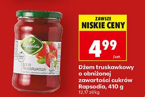 Dżem truskawkowy o obniżonej zawartości cukrów promocja w Biedronka