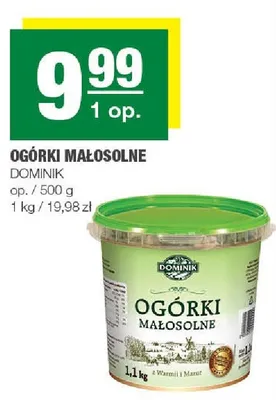 Ogórki małosolne Dominik promocja w SPAR